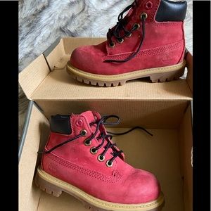 Red Timberland Toddler Boots